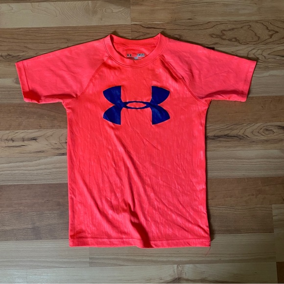 Under Armour Girls Youth Small neon coral tee - Picture 1 of 4